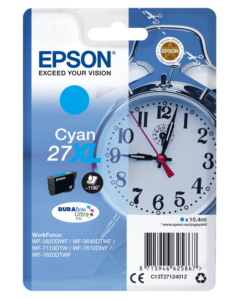 Epson C13T27124010/27XL Ink cartridge cyan high-capacity, 1.1K pages 10,4ml for Epson WF 3620