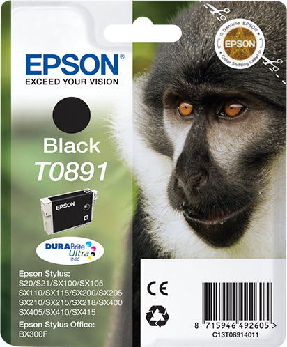 Epson C13T08914011/T0891 Ink cartridge black, 170 pages ISO/IEC 24711 5,8ml for Epson Stylus S 20/SX 115/SX 415