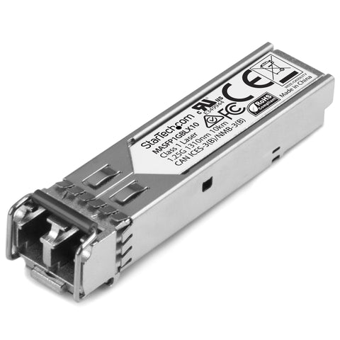 StarTech.com Cisco Meraki MA-SFP-1GB-LX10 Compatible SFP Transceiver Module - 1000BASE-LX~Cisco Meraki MA-SFP-1GB-LX10 Compatible SFP Module - 1000BASE-LX - 1GbE Single Mode Fiber SMF Optic Transceiver - 1GE Gigabit Ethernet SFP - LC 10km - 1310nm - DDM C