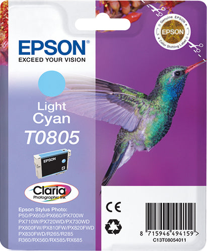 Epson C13T08054011/T0805 Ink cartridge light cyan, 330 pages ISO/IEC 24711 7,4ml for Epson Stylus Photo P 50/PX/PX 730/R 265