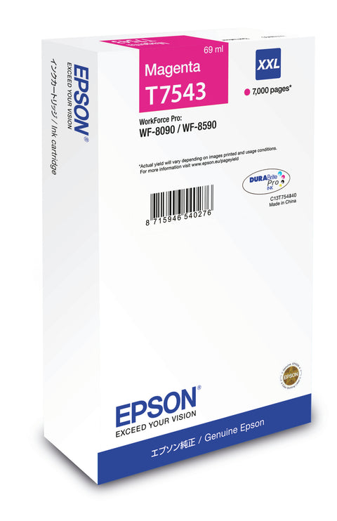 Epson C13T754340/T7543 Ink cartridge magenta, 7K pages ISO/IEC 24711 69ml for Epson WF 8090