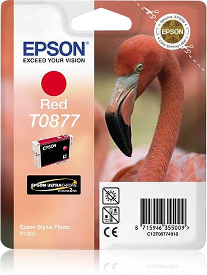 Epson C13T08774010/T0877 Ink cartridge red, 915 pages ISO/IEC 24711 11,4ml for Epson Stylus Photo R 1900