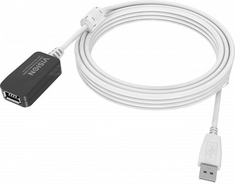 Vision TC 5MUSBEXT+ USB cable 5 m USB 2.0 USB A White