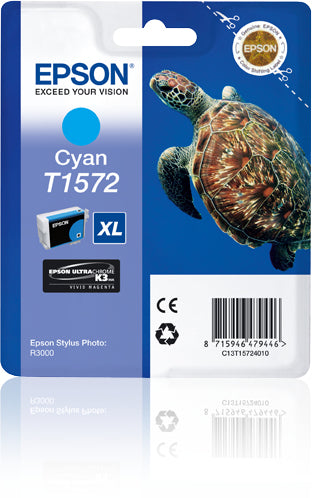 Epson C13T15724010/T1572 Ink cartridge cyan 25,9ml for Epson Stylus Photo R 3000