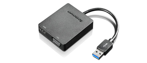 Lenovo Universal USB 3.0 to VGA/HDMI USB graphics adapter Black