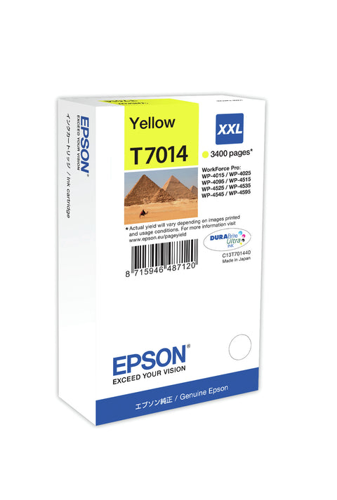 Epson C13T70144010/T7014 Ink cartridge yellow XXL, 3.4K pages ISO/IEC 24711 34.2ml for Epson WP 4015
