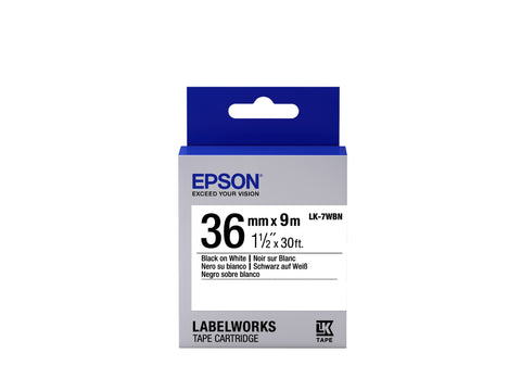 Epson C53S657006/LK-7WBN DirectLabel-etikettes black on white 36mm x 9m for Epson LabelWorks 4-36mm