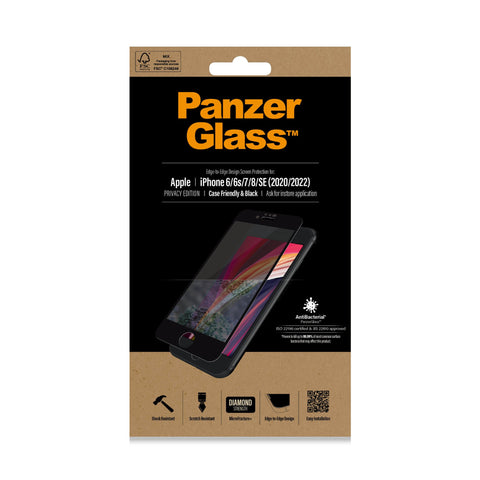 PanzerGlass ™ Privacy Screen Protector Apple iPhone SE (2020/2022) | 8 | 7 | 6 | 6s | Edge-to-Edge