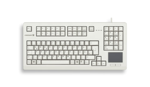 CHERRY TouchBoard G80-11900 Corded Keyboard with Touchpad, Light Grey, USB, (QWERTY - UK)