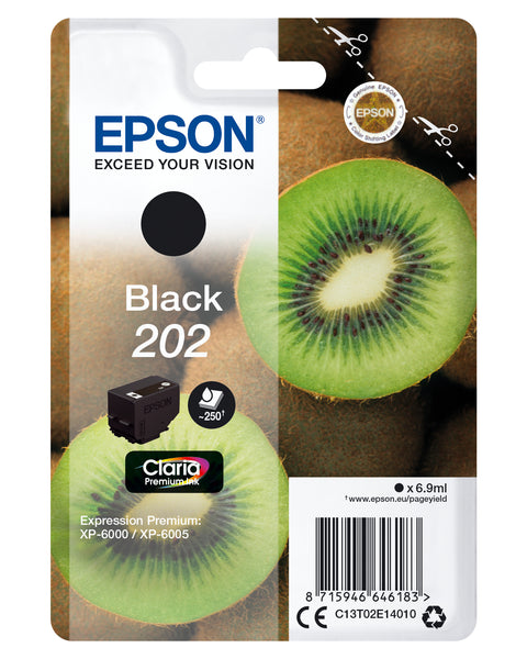 Epson C13T02E14010/202 Ink cartridge black, 250 pages 6,9ml for Epson XP 6000