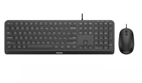 Philips 2000 series SPT6207B/21 keyboard Mouse included USB QWERTY English Black