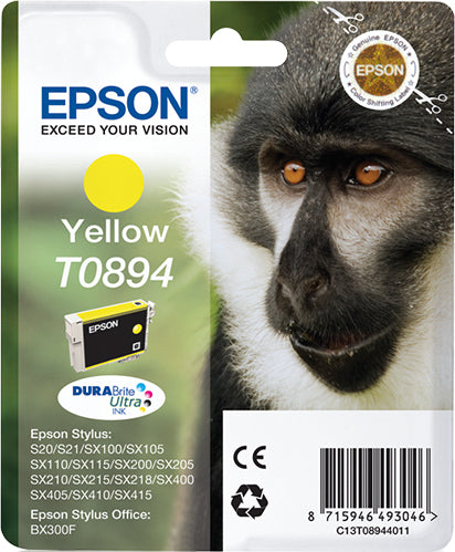 Epson C13T08944011/T0894 Ink cartridge yellow, 225 pages ISO/IEC 24711 3,5ml for Epson Stylus S 20/SX 115/SX 415