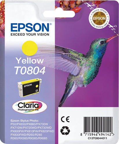 Epson C13T08044011/T0804 Ink cartridge yellow, 620 pages ISO/IEC 24711 7,4ml for Epson Stylus Photo P 50/PX/PX 730/R 265