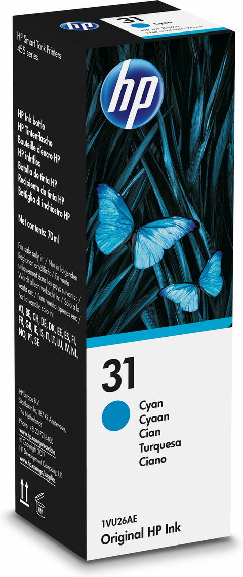 HP 1VU26AE/31 Ink cartridge cyan, 8K pages 70ml for HP Smart Tank Plus 555/Wireless 455/7005