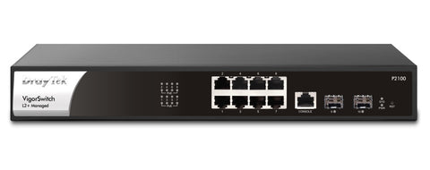 Draytek P2100 Managed L2+/L3 Gigabit Ethernet (10/100/1000) Power over Ethernet (PoE) 1U Black, Silver