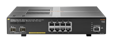 Aruba 2930F 8G PoE+ 2SFP+ Managed L3 Gigabit Ethernet (10/100/1000) Power over Ethernet (PoE) 1U Grey