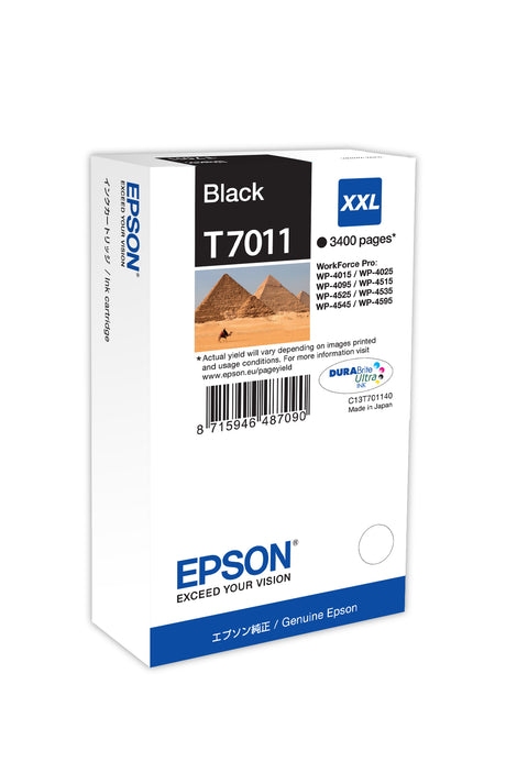 Epson C13T70114010/T7011 Ink cartridge black XXL, 3.4K pages ISO/IEC 24711 63,2ml for Epson WP 4015
