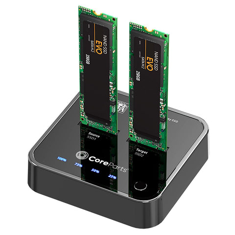 CoreParts MS-CLONER-SATA storage drive docking station USB 3.2 Gen 2 (3.1 Gen 2) Type-C Black
