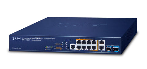 PLANET GS-5220-8UP2T2X network switch Managed L3 Gigabit Ethernet (10/100/1000) Power over Ethernet (PoE) 1U Blue