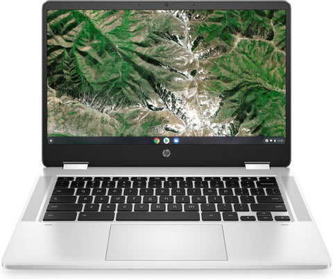 HP Chromebook x360 14a-ca0010na 35.6 cm (14") Touchscreen Full HD Intel® Pentium® Silver N5030 4 GB LPDDR4-SDRAM 128 GB eMMC Wi-Fi 5 (802.11ac) ChromeOS Silver