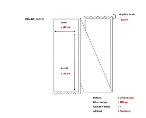 Capture 102998 printer label White