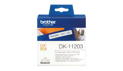 Brother DK-11203 DirectLabel Etikettes 17mm x 87mm 300 for Brother P-Touch QL/700/800/QL 12-102mm/QL 12-103.6mm