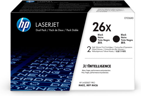 HP CF226XD/26X Toner cartridge high-capacity twin pack, 2x9K pages ISO/IEC 19752 Pack=2 for HP LaserJet M 402