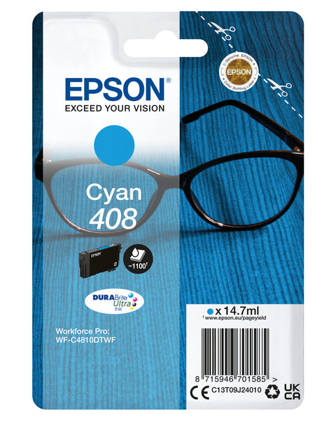 Epson C13T09J24010/408 Ink cartridge cyan, 1.1K pages 14,7ml for Epson WF-C 4810