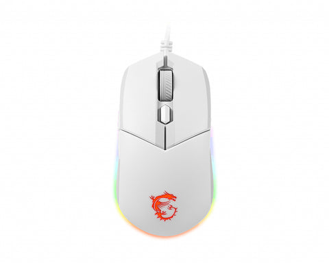 MSI CLUTCH GM11 WHITE Gaming Mouse '2-Zone RGB, upto 5000 DPI, 6 Programmable button, Symmetrical design, OMRON Switches, Center'