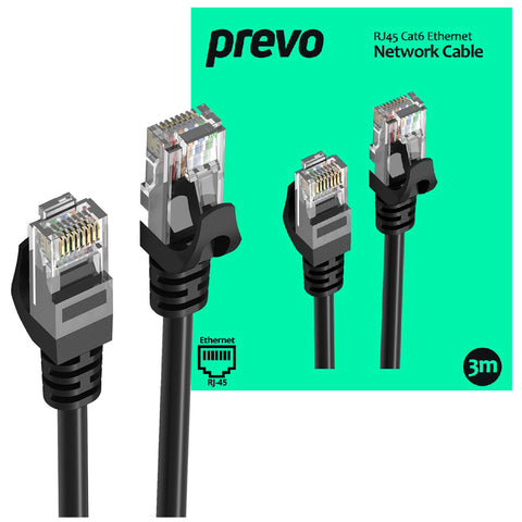 PREVO CAT6-BLK-3M networking cable Black