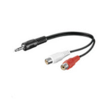 Microconnect 3.5mm/2xRCA, 0.2m audio cable Black