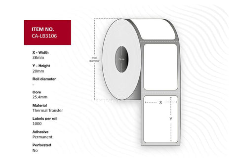 Capture Label 38 x 20 mm, transperent